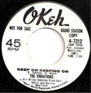 Okeh Post World War II label in a 45-format. 