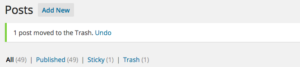 Missing WordPress Post: Undo Trash selection