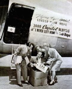 1944 publicity photo for Bob Hope’s “I Never Left Home” album.