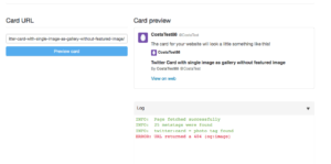 Single Image as Gallery Twitter Card Error