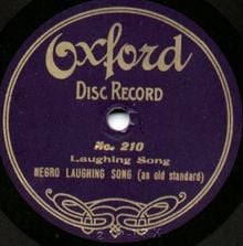 1908 Negro Laughing Song. Probably made by Victor using Zonophone masters.
