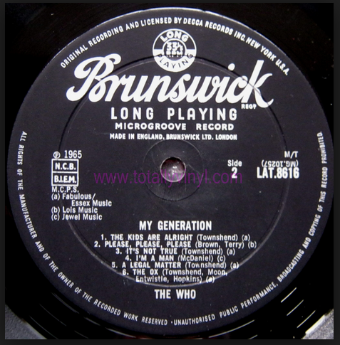 Brunswick LP The Who