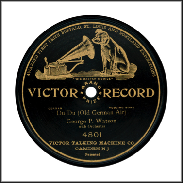 Record Label: Early 1905-1908. Note “Grand Prize” in the center.  Records from 1908-1914 would feature “Patents”  dates/information listed at the bottom of the record.