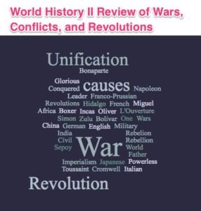 Lesson Plans for World History II Review of Wars Conflicts and Revolutions