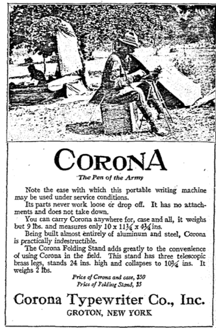 WW1 Corona Typewriter