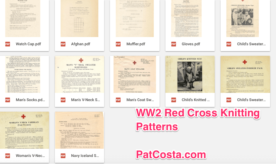 WW2 Red Cross Knitting Patterns