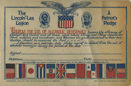 lincoln lee pledge card 1917