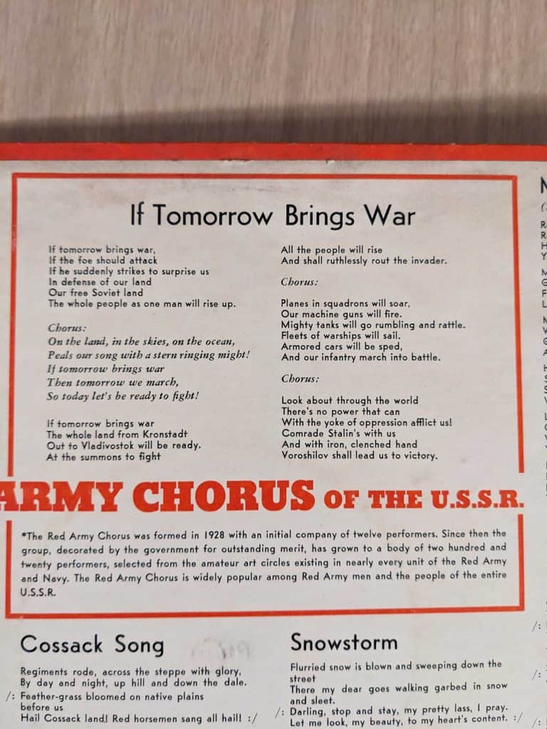 If tomorrow brings war lyrics