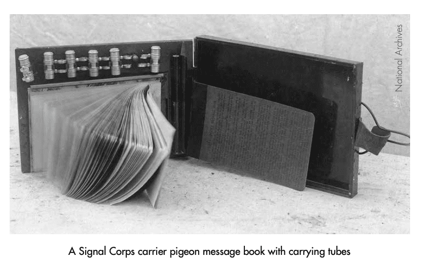 A book with carrying tubes and paper for sending messages